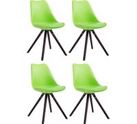 CLP Lot de 4 chaises Toulouse Ronde avec pieds en bois ronds,vert cappuccino