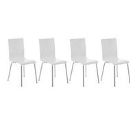 CLP Lot de 4 chaises visiteur Pepe en bois , Blanc Blanc G