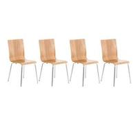 CLP Lot de 4 chaises visiteur Pepe en bois , Chêne Chêne