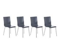 CLP Lot de 4 chaises visiteur Pepe en bois , Gris