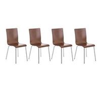 CLP Lot de 4 chaises visiteur Pepe en bois , Marron Marron