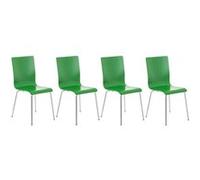 CLP Lot de 4 chaises visiteur Pepe en bois , Vert Vert