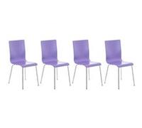 CLP Lot de 4 chaises visiteur Pepe en bois , Violet Violet