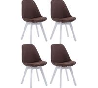 CLP Lot de 4 chaises visiteurs Borneo V2 Tissu avec rembourrage,gris foncé blanc