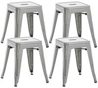 Lot de 4 tabourets au style industriel Armin , Argent