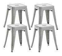 Lot de 4 tabourets au style industriel Armin , Argent