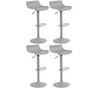 CLP Lot de 4 tabourets de bar Aveiro en Plastique , Gris Gris