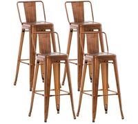 CLP Lot de 4 tabourets de bar Mason - Couleur:cuivre