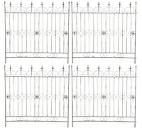 CLP Lot De 4 Treillis De Jardin Mangold en Fer I Ensemble De Bordures D'extérieur 125 x 115 cm I Treillis décoratif, Couleur:Vert Antique