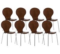 CLP Lot De 8 Chaises Empilables Robustes Diego I Chaises Empilables en Bois avec Dossier I Siège Confortable I Hauteur Assise 45 cm, Couleur:Marron