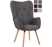 CLP Lounger Ashford Tissu avec structure en chêne,gris foncé naturel