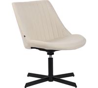 CLP Lounger Granby Tissu avec structure métallique et dossier,crème