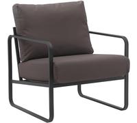 CLP Lounger Manea I Fauteuil Relax en Similicuir ou en Tissu I avec Structure métallique Stable I Fauteuil Club rembourré Couleur:Marron;Matériel:Similicuir