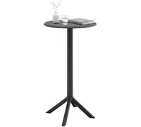 CLP Mange-Debout Tomas Stable, résistant aux intempéries, Table de Jardin Ronde Ø 60 cm, H 107 cm, extérieur Polypropylène Anti-UV Hiver, Couleur:Noir