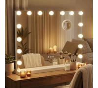 CLP Miroir de Maquillage avec éclairage réglable Pernilla, Miroir cosmétique avec grossissement 10X et USB-A, lumière Hollywood avec 3 Modes, Couleur:Blanc