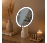 CLP Miroir de Maquillage Carrey, Miroir cosmétique éclairage LED 3 Couleurs de lumière Variable, Miroir de Table INCL. câble USB-C, Couleur:Blanc