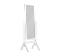 CLP Miroir sur pieds Elvis avec cadre en Bois Carré Hauteur 153 cm, Blanc