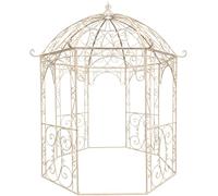 CLP Pavillon de Jardin Leila en Fer Forge Style Art Nouveau, Arche a rosiers Robuste, Support pour Plantes grimpantes, Couleur:crème Antique