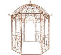 CLP Pavillon de Jardin Leila en Fer Forge Style Art Nouveau, Arche a rosiers Robuste, Support pour Plantes grimpantes, Couleur:Marron Antique