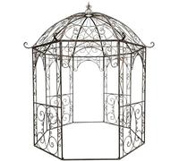 CLP Pavillon de Jardin Leila en Fer Forge Style Art Nouveau, Arche a rosiers Robuste, Support pour Plantes grimpantes, Couleur:Bronze