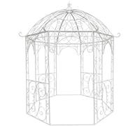 CLP Pavillon de Jardin Leila en Fer Forge Style Art Nouveau, Arche a rosiers Robuste, Support pour Plantes grimpantes, Couleur:Blanc