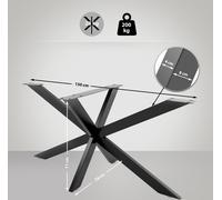 CLP Pieds de table Biloxi en forme d'étoile,noir L