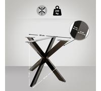 CLP Pieds de table Biloxi en forme d'étoile,S industrial noir