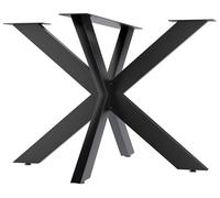 CLP Pieds de Table Biloxi I Patins pour Tables DIY I Hauteur 71 cm I Pied de Table en Forme d'étoile en Acier Peint par poudrage, Couleur:Noir, Taille:100x100 cm