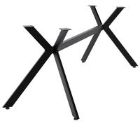 CLP Pieds de Table Cascada Noir X pour Table a Manger Cuisine ou Bureau. Solide Jusqu a 120 kg. Parfait pour projets DIY, Couleur:Noir, Taille:L