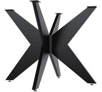 CLP Pieds de Table Delmont I Pied de Table pour projets DIY I Pied croisé Stable en métal I pour Table de Salle à Manger ou Table de Salon, Couleur:Noir, Taille:95x95 cm