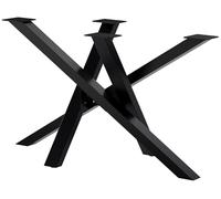 CLP Pieds de Table en métal Noir Finney, Patins de Table pour Tables à Manger DIY, en Acier revêtu par Poudre, Hauteur 72 cm, Couleur:Noir, Taille:120x60x72 cm