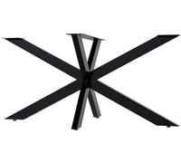 CLP Pieds de Table Hardwick I Patins pour Tables DIY de 71 cm de Hauteur I Pied de Table en Forme d'étoile en Acier Peint par poudrage, Couleur:Noir, Taille:150x78x71 cm