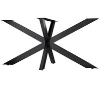 CLP Pieds de Table Hardwick I Patins pour Tables DIY de 71 cm de Hauteur I Pied de Table en Forme d'étoile en Acier Peint par poudrage, Couleur:Noir Industriel, Taille:150x78x71 cm