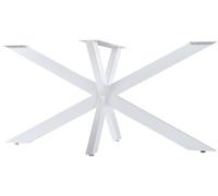CLP Pieds de Table Hardwick I Patins pour Tables DIY de 71 cm de Hauteur I Pied de Table en Forme d'étoile en Acier Peint par poudrage, Couleur:Blanc, Taille:150x78x71 cm