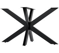 CLP Pieds de Table Hardwick I Patins pour Tables DIY de 71 cm de Hauteur I Pied de Table en Forme d'étoile en Acier Peint par poudrage, Couleur:Noir, Taille:120x68x71 cm