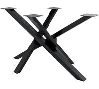 CLP Pieds de table Jimmy - Patins de table - En profilés carrés - Hauteur 72 cm - Cadre de table en forme d'étoile - Couleur : noir industriel - Dimensions : 120 x 70 x 72 cm