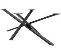 CLP Pieds en Métal Jimmy I Pieds Forme Mikado Araignée Style Industriel I Pieds De Table pour DIY, Couleur:Noir, Taille:140x70x72 cm