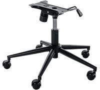 CLP Piètement pour Chaise De Bureau I Cylindre Et 5 roulettes I Réglable Pivotant I Fonction Bascule I Capacité De Charge: 120 Kg, Couleur:Noir