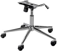 CLP Piètement pour Chaise De Bureau I Cylindre Et 5 roulettes I Réglable Pivotant I Fonction Bascule I Capacité De Charge: 120 Kg, Couleur:Chrome