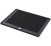 Plaque de cuisson pour barbecue en fonte - Anthracite - Réversible lisse et rainurée - 41,3x30,5 cm