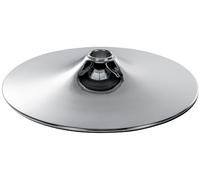 CLP Plateau en métal Rond 38,5 cm, Pied de Rechange pour Tabouret de Bar, Robuste et Stable, avec Anneau en Caoutchouc antidérapant, Couleur:Chrome, Taille:38.5 cm