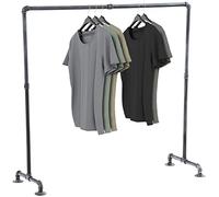 CLP Portant à Vêtement Jersey Robuste sur Roues I Penderie avec Design Industriel Montage Facile Charge Maximale 20 Kg - Tailles :, Couleur:Argent, Taille:120 cm