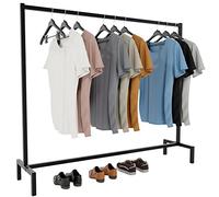 CLP Portant A Vêtement Melva En Metal Robuste I Penderie Avec Design Industriel Montage Facile I Charge Maximale 100 Kg, Couleur:noir, Taille:150x38x120