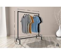CLP Portant A Vêtement Melva En Metal Robuste I Penderie Avec Design Industriel Montage Facile I Charge Maximale 100 Kg, Couleur:noir, Taille:120x38x120