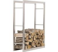 CLP Porte-bûches KERI en Acier Inoxydable , 25x80x100 cm Acier inoxydable G