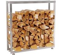 CLP Porte-bûches Keri en acier inoxydable , Acier inoxydable/25x100x100 cm