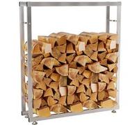 CLP Porte-bûches Keri en acier inoxydable , Acier inoxydable/25x100x125 cm Acier inoxydable G