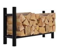 CLP Porte-bûches Medya en métal noir , 30x100x60 cm/rond Noir G