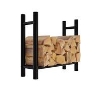 CLP Porte-bûches Medya en métal noir , 30x80x80 cm/rond