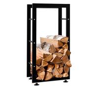 CLP Porte-bûches pour Bois De Cheminée Keri V2 en Métal Noir I Porte-Bois De Chaminée Solide Et Moderne I Support pour Bûches, Couleur:Noir, Taille:25x40x80 cm